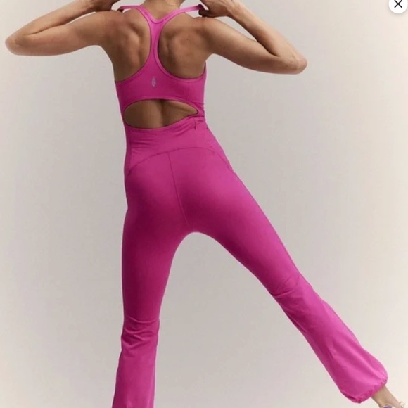 Free People Movement Hot Pink Let’s Bounce Onesie - Picture 2 of 4